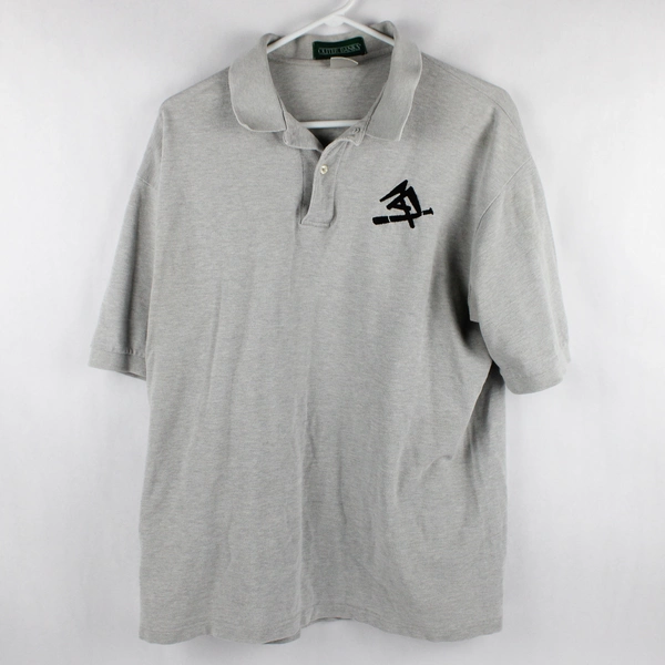 Outer Banks Solid Gray Short Sleeve Collared Polo Embroidered Men's Size XL