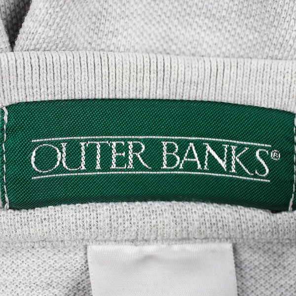 Outer Banks Solid Gray Short Sleeve Collared Polo Embroidered Men's Size XL