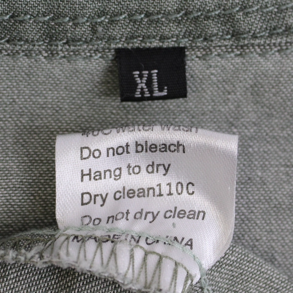 Unbranded Distressed Solid Green Button-Up Shirt Women's Size XL