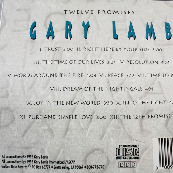 Signed Gary Lamb Twelve Promises CD 1993 New Age Neo Classical - As-Is