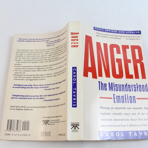 Anger The Misunderstood Emotion by Carol Tavris 1989 Touchstone Paperback