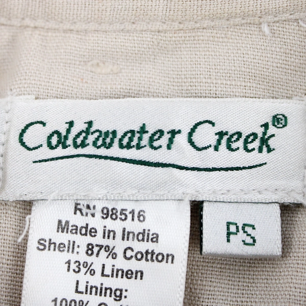 Coldwater Creek Beige Tan Button Up Embroidered Jacket Women's Sz PS