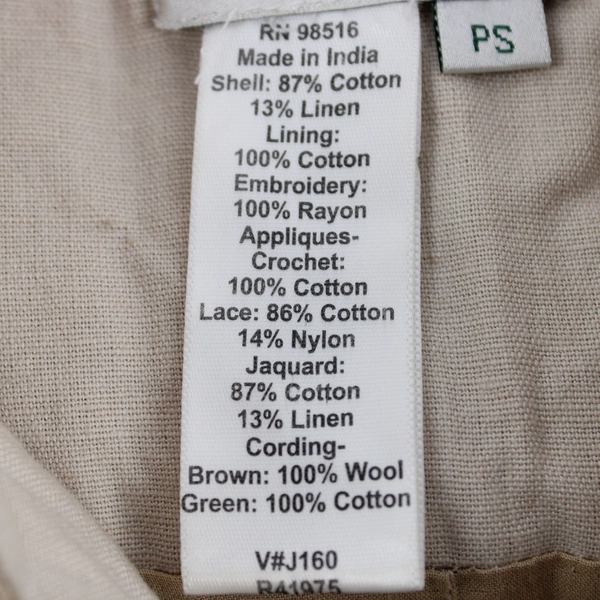 Coldwater Creek Beige Tan Button Up Embroidered Jacket Women's Sz PS