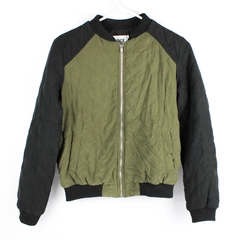 Jack BB Dakota Quilted Midweight Bomber Jacket Women's Small, Zip-Up Green Black