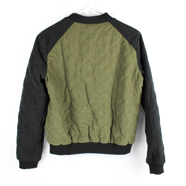 Jack BB Dakota Quilted Midweight Bomber Jacket Women's Small, Zip-Up Green Black