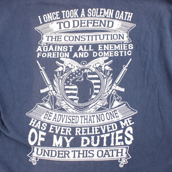 Hanes Veteran Navy Blue Short Sleeve T-Shirt Size Large