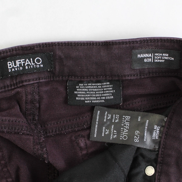 Buffalo David Bitton Hanna Women's Jeans, Purple Size 6 High-Rise Skinny Stretch