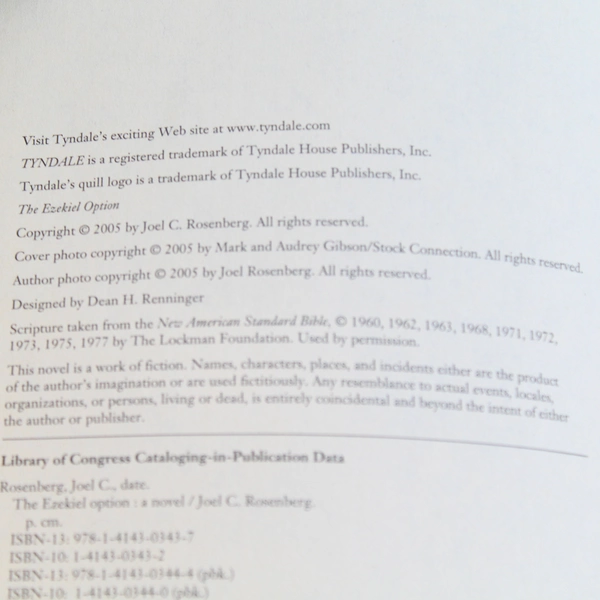 The Ezekiel Option by Joel C. Rosenberg 2005 Paperback Tyndale House Publishers