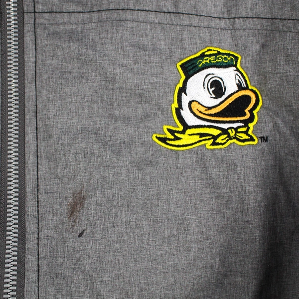 Cutter & Buck Oregon Ducks Gray Hooded Windbreaker Women's 2XL Flawed