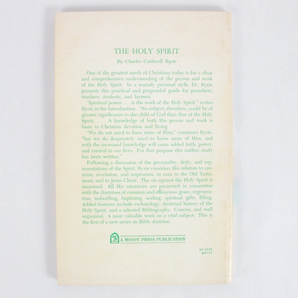The Holy Spirit by Charles Caldwell Ryrie 1972 Paperback Moody Press