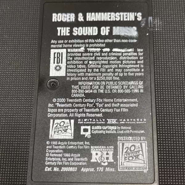 The Sound of Music VHS 2000 Clamshell Case 20th Century Fox Pre-Owned