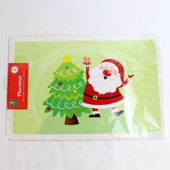 Lot of 4 Sets of 2 Christmas House Placemats Santa & Christmas Tree 11" x 16.5"