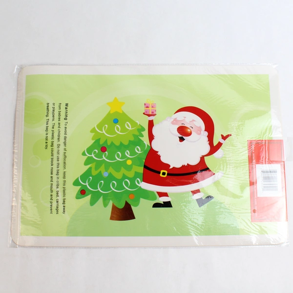 Lot of 4 Sets of 2 Christmas House Placemats Santa & Christmas Tree 11" x 16.5"