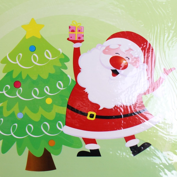 Lot of 4 Sets of 2 Christmas House Placemats Santa & Christmas Tree 11" x 16.5"