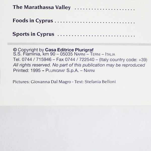 Cyprus The Island Of Venus 1995 New Edition Plurigraf Paperback