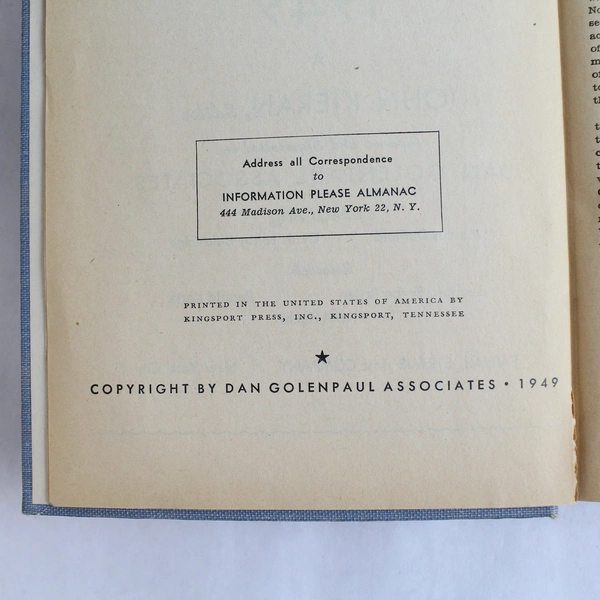 Information Please Almanac 1949 Vintage Hardcover