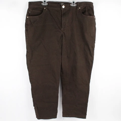 Lee Cropped Pants Women's 16-18 Relaxed Fit Straight Leg Brown