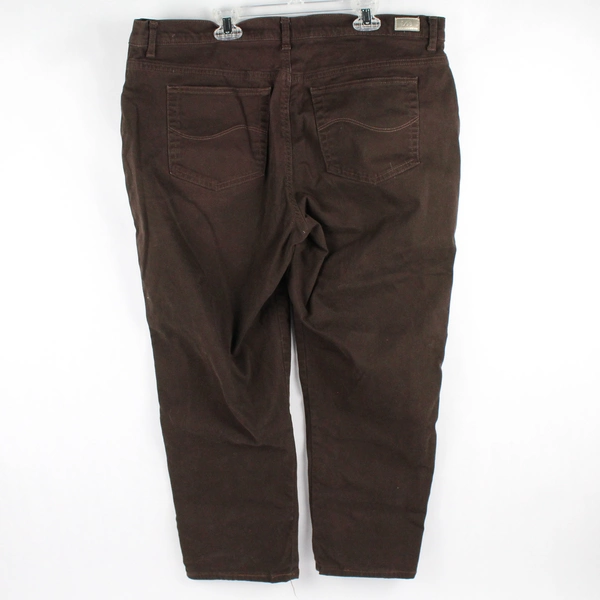 Lee Cropped Pants Women's 16-18 Relaxed Fit Straight Leg Brown