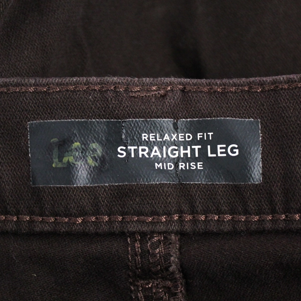 Lee Cropped Pants Women's 16-18 Relaxed Fit Straight Leg Brown