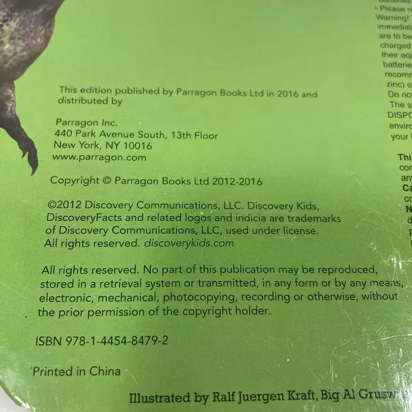 Rumble with the Dinosaurs Book by Parragon - 10 Sounds, Good Condition