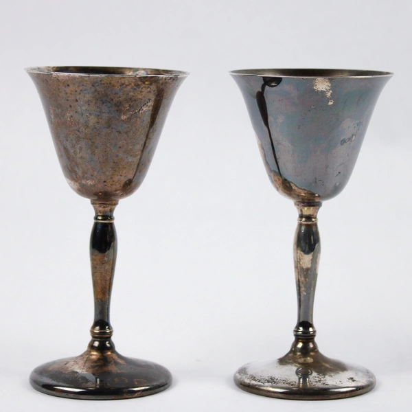 Lot Of 2 Sheffield Silver Co Silverplated Wine Goblets 5.75"
