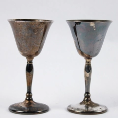 Lot Of 2 Sheffield Silver Co Silverplated Wine Goblets 5.75"