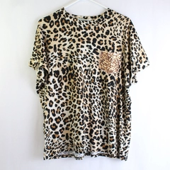 Haptics by Holly Harper Leopard Print T-Shirt Women's Small Flawed