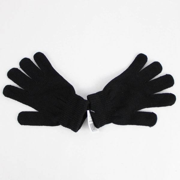 NWT Solid Black Mini Knit Mini Gloves Adult One Size