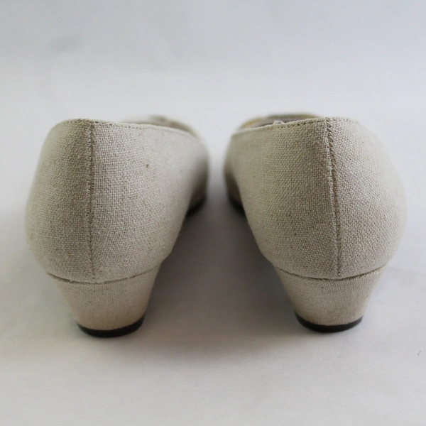 Soft Style Kitten Heel Women's 10 EUR 42 Narrow Khaki Tan Tweed Gold Buckle