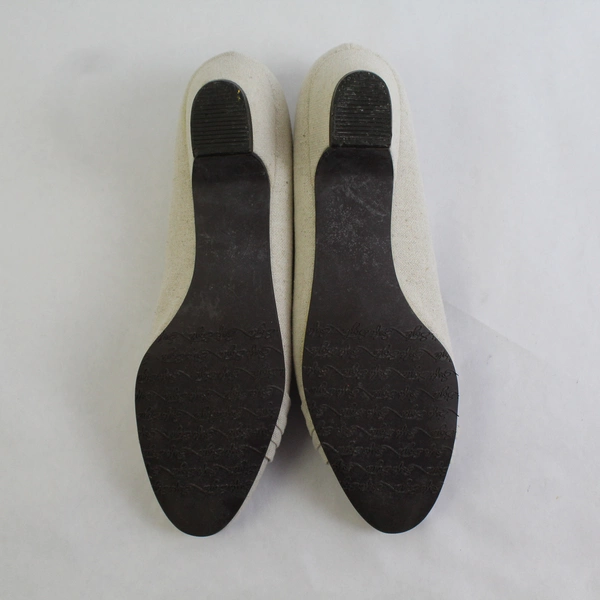 Soft Style Kitten Heel Women's 10 EUR 42 Narrow Khaki Tan Tweed Gold Buckle