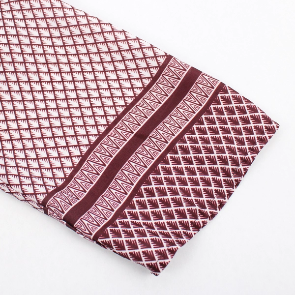 Norm Thompson Burgundy and White Patterned Blouse Women's Size Medium