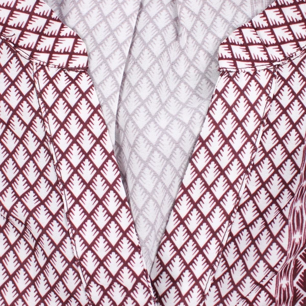 Norm Thompson Burgundy and White Patterned Blouse Women's Size Medium