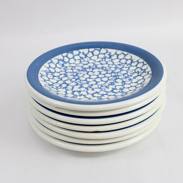 Lot of 7 Italian Unbranded Ceramic Side Plates With Scale Pattern