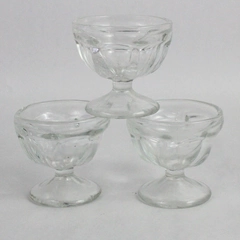 Vintage Clear Glass Lot of 3 Fruit Dessert Bowls Shrimp Cocktail 2.75" x 3"