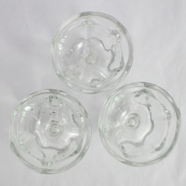 Vintage Clear Glass Lot of 3 Fruit Dessert Bowls Shrimp Cocktail 2.75" x 3"