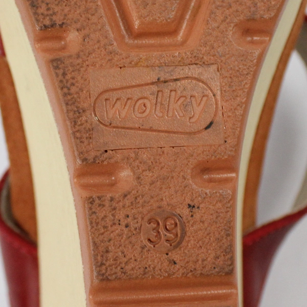 Fancy Me by Wolky Wedge Heel Sandal Women's 39 Red Straps