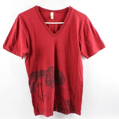 American Apparel Red Remy Wines Short Sleeve V-Neck T-Shirt Women's Size S