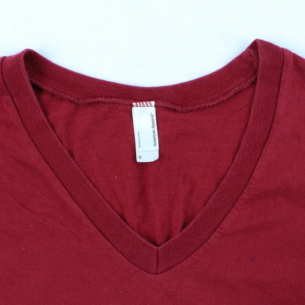 American Apparel Red Remy Wines Short Sleeve V-Neck T-Shirt Women's Size S