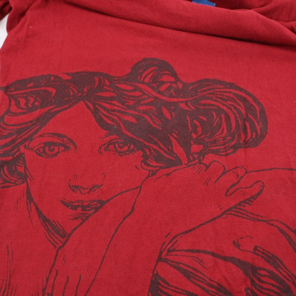 American Apparel Red Remy Wines Short Sleeve V-Neck T-Shirt Women's Size S