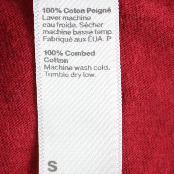 American Apparel Red Remy Wines Short Sleeve V-Neck T-Shirt Women's Size S