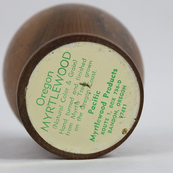 Pacific Myrtlewood Products Natural Color and Grain Vase Oregon