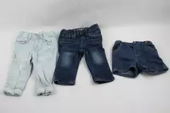 Lot of 3 Baby Denim Bottoms Jeans and Shorts Size 12 Months