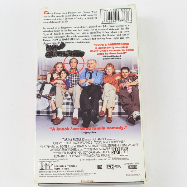 Cops & Robbersons VHS 1994 Columbia Tristar Home Video Chevy Chase