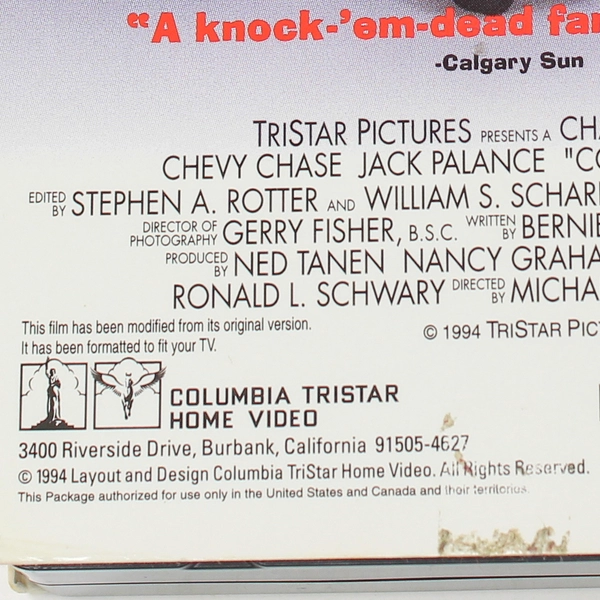 Cops & Robbersons VHS 1994 Columbia Tristar Home Video Chevy Chase