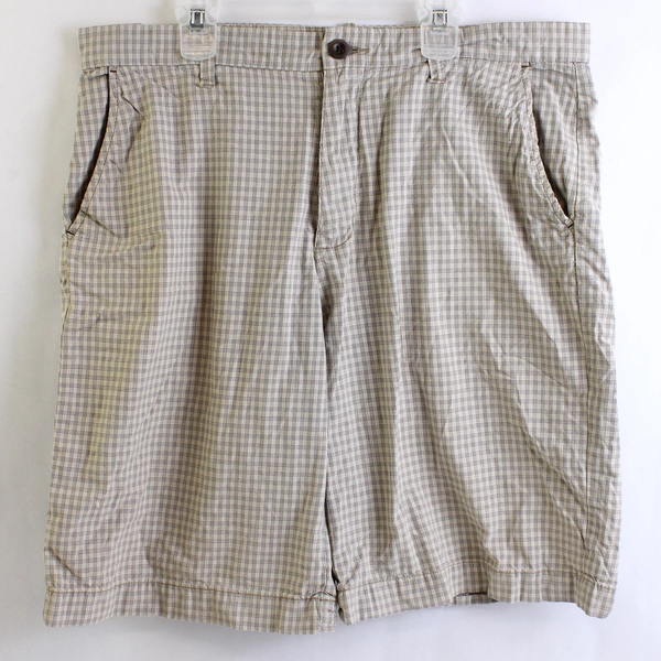 Old Navy Shorts Men's Size 34W Brown Plaid 100% Cotton