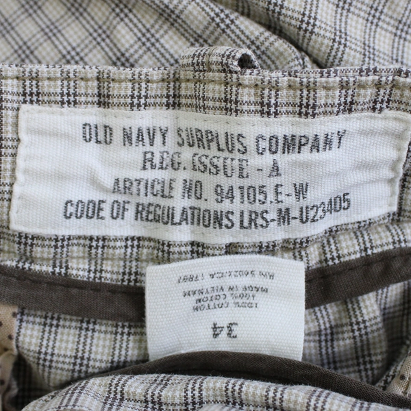 Old Navy Shorts Men's Size 34W Brown Plaid 100% Cotton