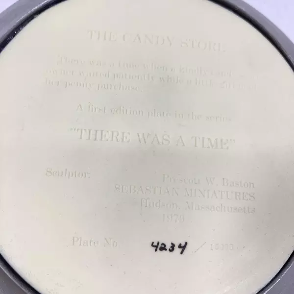 1979 Sebastian Collector Plate The Candy Store There Was A Time Series With Box