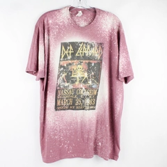 Tultex Def Leppard Purple White Distressed Short Sleeve T-Shirt Size XXL