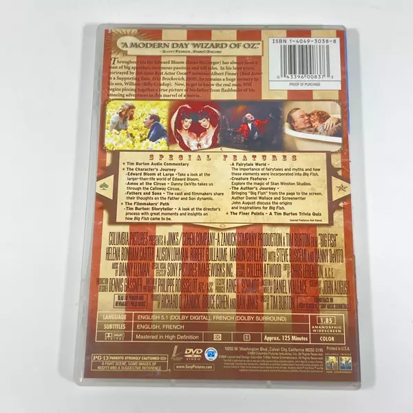 Big Fish DVD 2003 Columbia Pictures Pre-Owned Untested Classic Movie