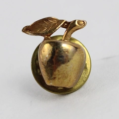 Vintage Gold Tone Metal Apple Lapel Pin Accessory